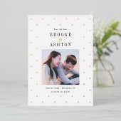 Chic Stippen FOLIE Moderne bruiloft sparen de Kaar Folie Uitnodiging (Staand Voorkant)