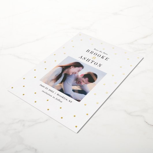 Chic Stippen FOLIE Moderne bruiloft sparen de Kaar Folie Uitnodiging (Gedraaid)