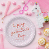 Chic Stippen Happy Galentines Day Party Papieren Bordje (Feest)