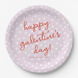 Chic Stippen Happy Galentines Day Party Papieren Bordje