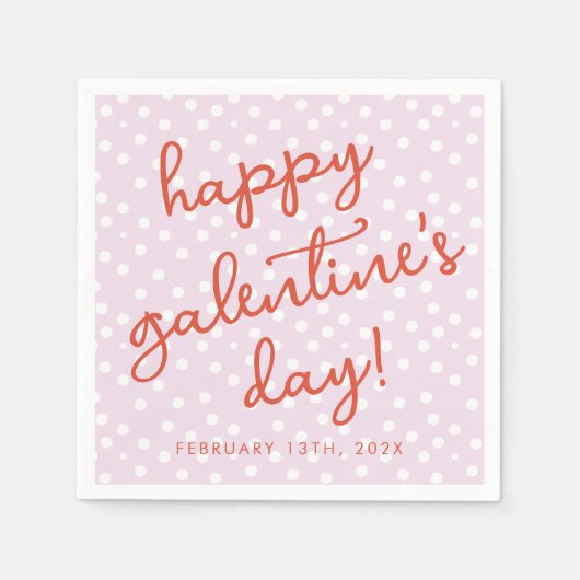 Chic Stippen Happy Galentines Day Party Servet (Voorkant)