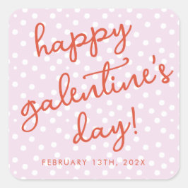 Chic Stippen Happy Galentines Day Party Vierkante Sticker