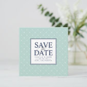 Chic-Stippen | Munt en marine sparen de Datum Save The Date (Staand voorkant)