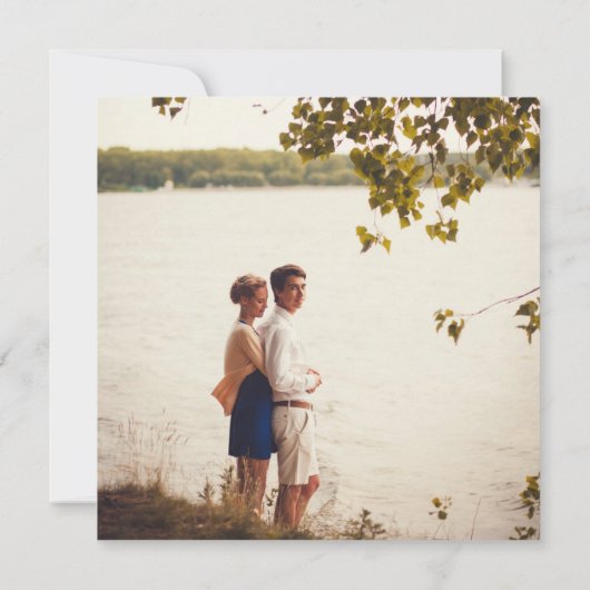 Chic-Stippen | Munt en marine sparen de Datum Save The Date (Achterkant)