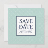 Chic-Stippen | Munt en marine sparen de Datum Save The Date (Voorkant)