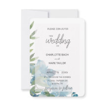 Chic Stof Blauw Aquarel Bloemmotief