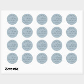 Chic Stof Blauw Bruidsfeest Ronde Sticker (Vel)