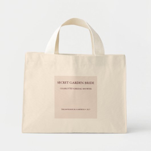 Chic Stof Roze Geheime Tuin Bruiloft Feest Mini Tote Bag (Voorkant)