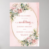 Chic Stof Roze Goud trouw welkom Poster (Voorkant)