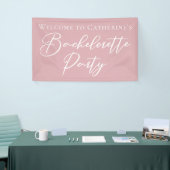 Chic Stof Roze Roze Bachelorette Feest Aangepast Spandoek (Beurs)