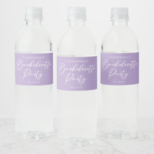 Chic Stof Roze Roze Bachelorette Feest Custom Waterfles Etiket