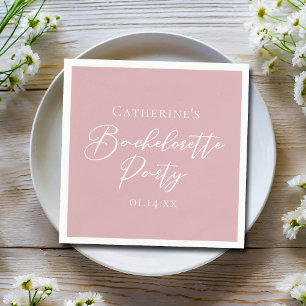 Chic Stof Roze Roze Bachelorette Feest Servet