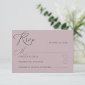 Chic Stof Roze RSVP Typografie Bruiloft Kaartje (Staand voorkant)