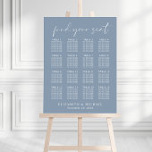 Chic Stofblauw 16 Tafel Trouw Stoelen Chart Poster