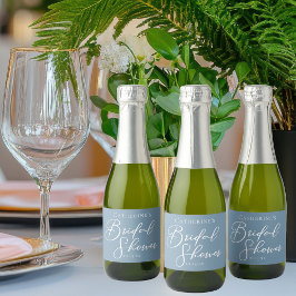 Chic Stofblauw Bruiloft Uitnodiging Persoonlijk Mi Sparkling Wijnetiket