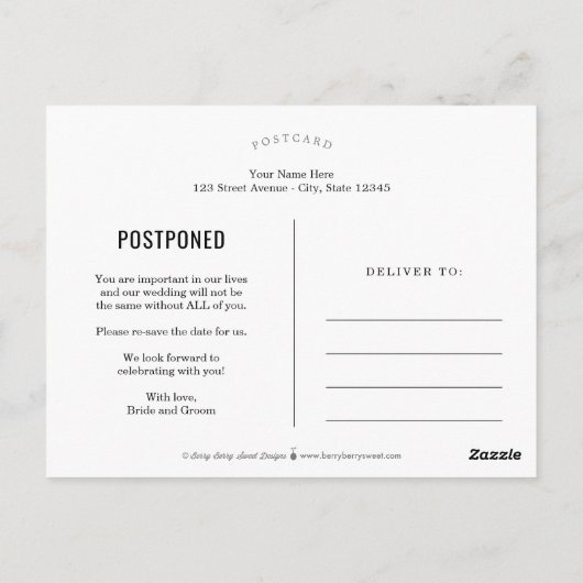 CHIC STREKEN BEWERKBARE KLEUR Wijzig de datum Briefkaart (Achterkant)