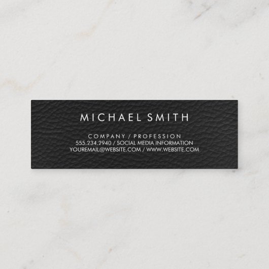 Chic Strepen Nep Leer Mini Visitekaartje (Achterkant)