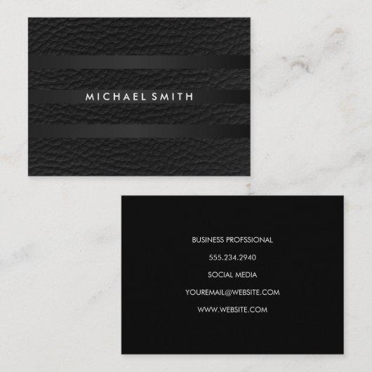 Chic Strepen Nep Leer Visitekaartje (Voorkant / Achterkant)