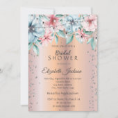 Chic String Lights, Diamonds Floral Vrijgezellenfe Kaart (Voorkant)