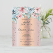 Chic String Lights, Diamonds Floral Vrijgezellenfe Kaart (Staand voorkant)