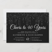 Chic String Lights elk jaar Jubileum Party Kaart (Voorkant)