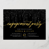 Chic String Lights Engagement Party Folie Uitnodiging (Voorkant)