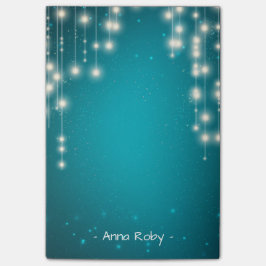 Chic String Lights Turquoise Blue Glitter Sparkle Post-it® Notes