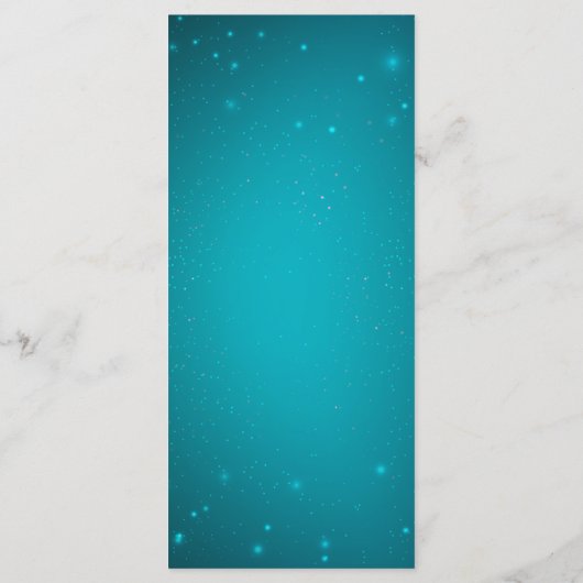 Chic String Lights Turquoise Glitter Wedding Menu (Achterkant)