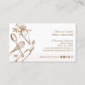 Chic Stripe Baking Utensil Pastry Cake Bakery Shop Visitekaartje (Achterkant)