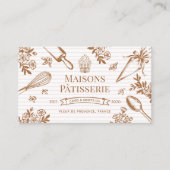 Chic Stripe Baking Utensil Pastry Cake Bakery Shop Visitekaartje (Voorkant)
