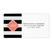 Chic Stripe en drie monogram Etiket (Voorkant)