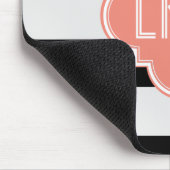 Chic Stripe en drie monogram Muismat (Hoek)