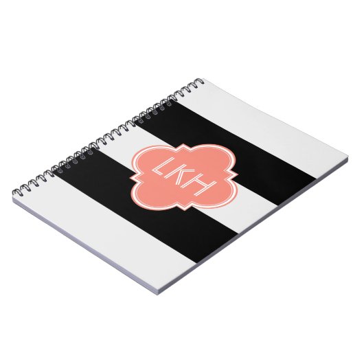 Chic Stripe en drie monogram Notitieboek (Linkerzijde)