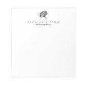 Chic Striped Beach Umbrella Logo Notitieblok (Voorkant)