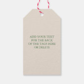 Chic Striped Red & Green Retro Merry Christmas Cadeaulabel (Achterkant)