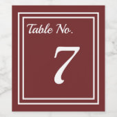 Chic striped Wine Label Table Number Wijn Etiket (Enkel label)