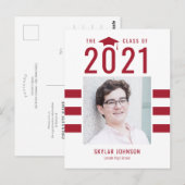 Chic Stripes EDITABLE Afstuderen Briefkaart (Voorkant / Achterkant)