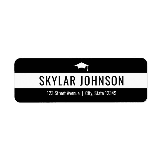 Chic Stripes EDITABLE COLOR Afstuderen Address Etiket (Voorkant)