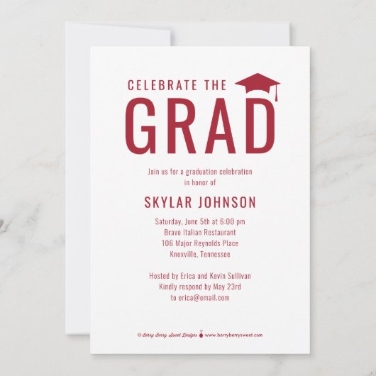 Chic Stripes EDITABLE COLOR Afstuderen Kaart (Achterkant)