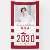 Chic Stripes EDITABLE KLEUR Afstuderen Banner (Verticaal)