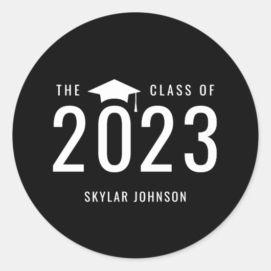 Chic Stripes EDITABLE KLEUR Afstuderen stickers (Voorkant)