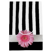 Chic Stripes en Gerber Daisy Gift Bag Medium Cadeauzakje (Achterkant)