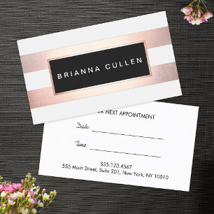 Chic Stripes FAUX Gold Foil Appointinder Afsprakenkaartje