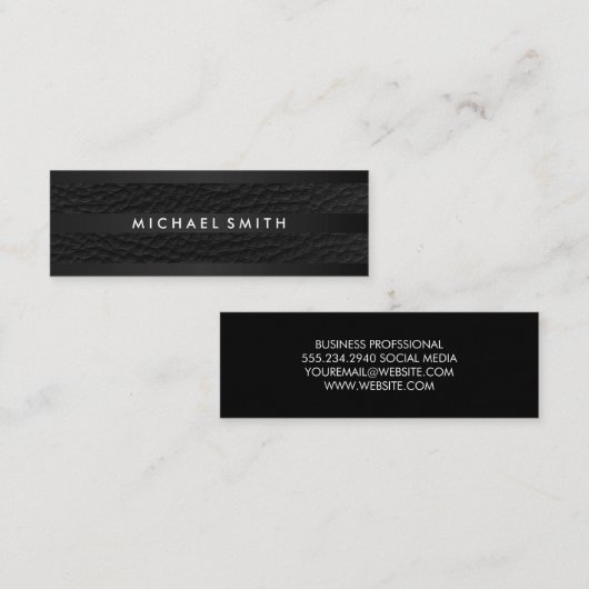 Chic Stripes Faux Leather Mini Visitekaartje (Voorkant / Achterkant)