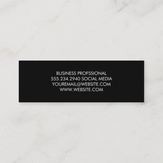 Chic Stripes Faux Leather Mini Visitekaartje (Achterkant)