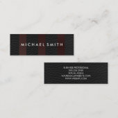 Chic Stripes Faux Leather Mini Visitekaartje (Voorkant / Achterkant)