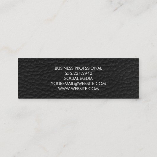 Chic Stripes Faux Leather Mini Visitekaartje (Achterkant)