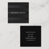 Chic Stripes Faux Leather Vierkante Visitekaartje (Voorkant / Achterkant)