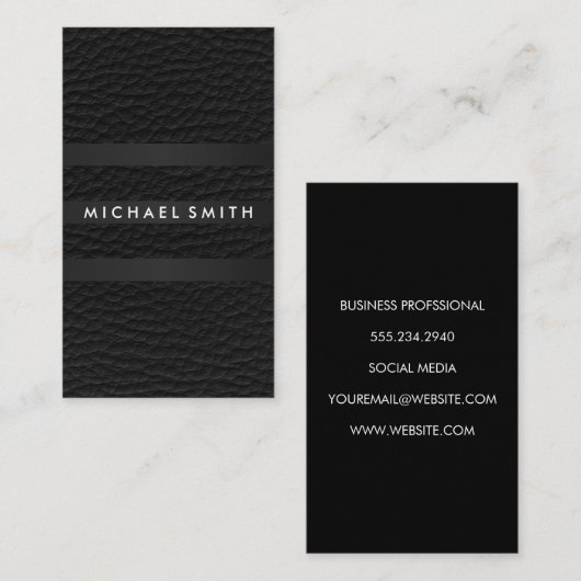 Chic Stripes Faux Leather Visitekaartje (Voorkant / Achterkant)