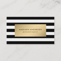 Chic Stripes in Gold | VISITEKAARTJES